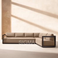 Ensemble de canapé d'extérieur en aluminium personnalisable 3 places avec fauteuil et table basse, mobilier de salon moderne pour patio, bord de piscine, jardin