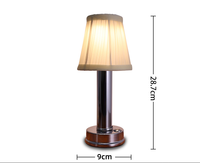 Lampe de Table rétro en métal sans fil, variateur tactile, usb, Rechargeable, en tissu, Led, pour KTV, bar, restaurant
