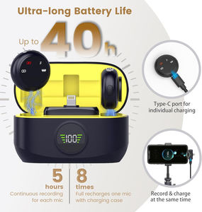 Micrófono Inalámbrico <span class=keywords><strong>de</strong></span> Solapa PIX-LINK 2 en 1 con Clip Magnético para Solapa, Micrófono <span class=keywords><strong>de</strong></span> Botón para Grabación <span class=keywords><strong>de</strong></span> Video, Transmisión en Vivo, Tiktok - Product Image 3