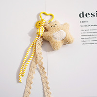 Porte-clés Ours en Peluche Doux, Charme de Sac Ourson Mignon, Pendentif Animal Kawaii, Accessoire Cadeau pour Filles et Femmes, Décoration Quotidienne