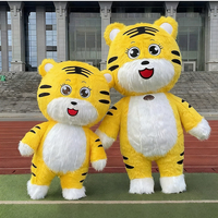 Promotion publicitaire Costume de marche gonflable personnalisé Costume de père noël interactif Mascotte d'animal en mouvement gonflable