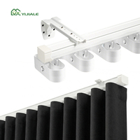 Rail de rideau extensible YIJIALE en alliage recyclable de qualité supérieure, forme en S, plis ondulés, flexible, pour caravane, en métal, de luxe