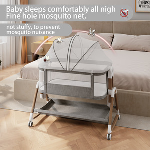 Cuna Portátil Multifuncional Plegable para Bebés Recién Nacidos de 0 a 24 Meses, Diseño Seguro para Empotrar Junto a la Cama, Cuna Moderna con Almacenamiento - Product Image 3