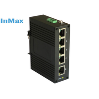 Fabricante InMax, convertidor de medios de carril DIN, 12v 24v 36v, cámara ip, interruptor de red al aire libre, mini interruptor ethernet industrial