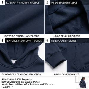 Sudadera con Capucha Unisex de Forro Polar, 280 GSM, Algodón y Poliéster, Corte Regular, Logotipo Personalizado, Bolsillo Canguro, Venta al Por Mayor - Product Image 3