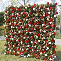 Mur de fleurs artificielles en tissu pour Noël, toile de fond pour vitrines de centres commerciaux, décorations photo Instagram