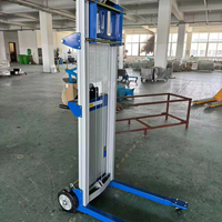 SHUNCHA - Elevador Manual Portátil de Aluminio con Manivela, Ajustable, Capacidad de Carga 181 kg Capacidad, 120"/142" Máx. Rango de Elevación