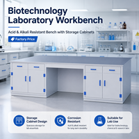 Prix d'usine - Bancs de travail de laboratoire de biotechnologie résistants aux acides et aux alcalis - Banc de travail de laboratoire avec armoires de rangement