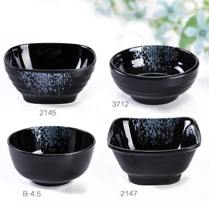Mélamine noire petits bols à Dessert <span class=keywords><strong>Dip</strong></span> en plastique <span class=keywords><strong>brillant</strong></span> riz crème glacée Snack plat d'accompagnement bols à Sauce - Product Image 2