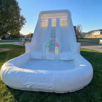 Toboggan aquatique gonflable double face en vinyle blanc de qualité commerciale pour intérieur/extérieur avec piscine pour les fêtes à domicile et à l'école
