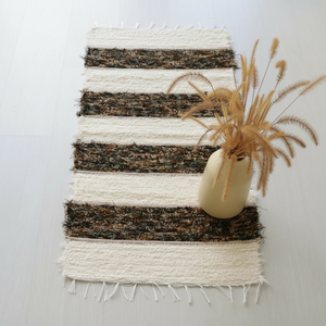 <b>Small</b> Cream Rug Modern Handwoven Rug Bathroom Kitchen Bedroom & Shower <b>Mat</b> Washable Indian Manufacture Wholesale Price - Product Image 1