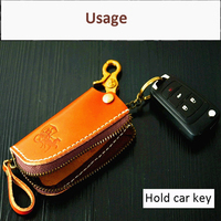 Porte-clés en cuir gaufré avec motif personnalisé/logo pour clé de voiture, organisateur de clés de maison en cuir de haute qualité