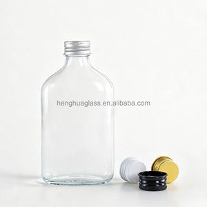 Bouteilles en verre plates et rondes personnalisées de 50 ml, 100 ml, 200 ml, 250 ml, 350 ml, 500 ml, transparentes, noires, blanches, rouges, pour <span class=keywords><strong>café</strong></span>, whisky, <span class=keywords><strong>liqueur</strong></span> - Product Image 2