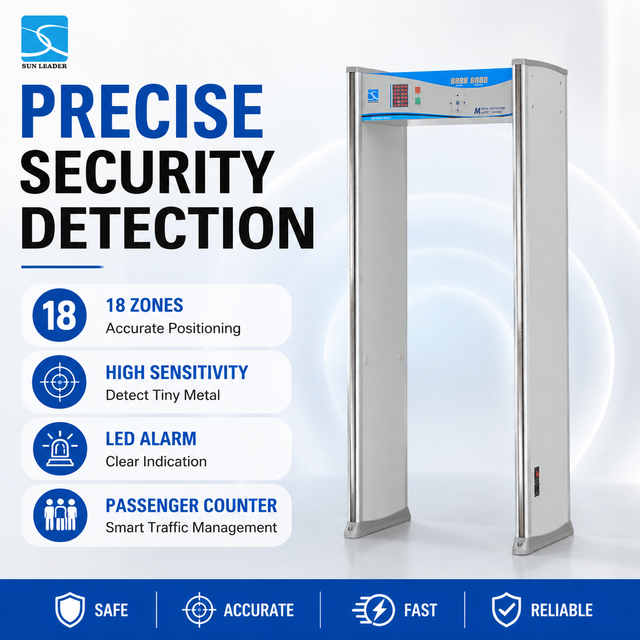 18-Zone Durable Airport Security Walk-Through Metal Detector XLD-E1 Body Scanner for Indoor & Outdoor Use