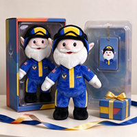 Peluche de pilote elfe bleu de haute qualité, personnalisée, avec lunettes et uniforme, jouet en peluche doux pour enfants