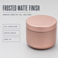 Kaleng Bulat Mini Custom dengan Tutup Sekrup 53x40 mm, Kaleng Timah Berlapis Es untuk Kemasan Lilin, Balsem, Kosmetik, Grosir OEM