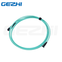 Kabel Patch Fiber Multimode OM3 12F MPO ke MPO dengan Jaket LSZH, 12 Core, untuk Kabel Optik Densitas Tinggi