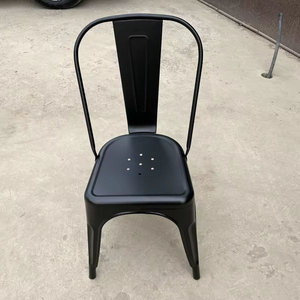 Mobilier de <span class=keywords><strong>restaurant</strong></span> Style industriel vintage <span class=keywords><strong>Paris</strong></span> Chaise de salle à manger en fer empilable en métal pour l'extérieur - Product Image 6