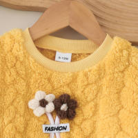 Baby Mädchen Fleece-gefüttertes Sweatshirt 2-teiliges Set Herbst Winter Warmes Freizeitoutfit für Kinder Tägliche Haus- und Outdoor-Bekleidung