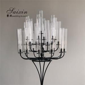 कहा ZT-361 नए 25 हथियार ग्लास सिलेंडर की लंबी शादी कैंडेलब्रा शानदार टेबल सजावट - Product Image 5