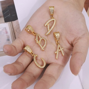 Joyería Fina Personalizada, Chapado en Oro de 18K, Accesorios para Collares DIY, Colgante con Incrustaciones de Circonio, 26 Letras, para Mujer - Product Image 4