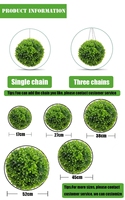 Fausse boule de plante environnementale suspendue boule de feuille artificielle buis artificiel boule d'herbe verte pour la décoration intérieure et extérieure