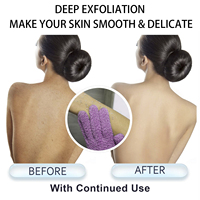 Gants de bain exfoliants en nylon personnalisés sans frais de douane du fournisseur de Guangzhou