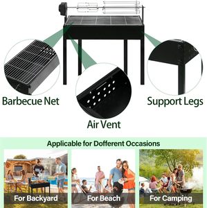 Barbecue Rotatif Automatique en Acier Inoxydable de Haute Qualité, Style Moderne, pour Porc, Mouton, Viande, Kebab et Barbecue au Charbon de Bois - Product Image 4