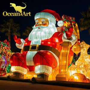 Đèn lồng Trung Quốc minh họa Giáng sinh Ông già Noel vải lụa lớn đèn chiếu sáng cho chương trình công viên - Product Image 3