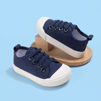 Baskets en toile pour enfants, conception élastique à enfiler, embout anti-choc, semelle extérieure en TPR durable, couleurs unies personnalisables, garçons filles