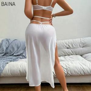 Conjunto de Lencería Sexy de Dos Piezas para Mujer, Bikini de Encaje Transparente con Bordado de Malla 2026, Vestido de Una Pieza con Tanga - Product Image 6