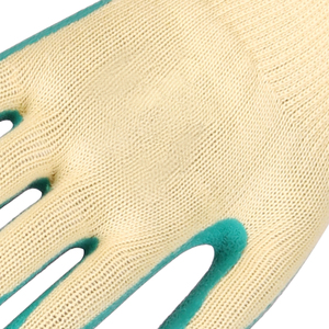 XINGYU 10G Guantes de poliéster amarillo con forro de algodón XL Tamaño Arrugas verdes Revestimiento de látex Antideslizante Seguridad en el trabajo - Product Image 4