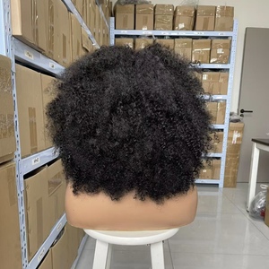 Proveedor barato rizado Brasil Natural resistente al calor largo Afro Curl <span class=keywords><strong>disfraz</strong></span> Pixie pelucas de cabello humano con flequillo - Product Image 3