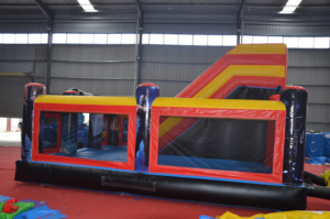 Château <span class=keywords><strong>gonflable</strong></span> commercial à thème super-héros avec toboggan double et grande structure de saut pour enfants - Product Image 5