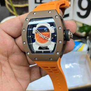 Reloj Automático Deportivo y Formal para Hombre, Modelo Top 5205, Ligero, de Aleación de Titanio, con Correa de Goma Naranja, Estilo Mars - Product Image 3
