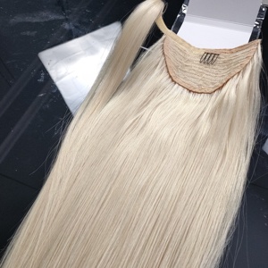 Jasminebeauty - Extensiones de Cabello Humano Virgen 100% Natural, Cola de Caballo con Clip, Doble Trama, con Cordón Ajustable - Product Image 3