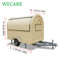 Wecare street container coffee shop mobile restaurant mini food van truck fast food trailer beach snack/ice cream/hot dog cart