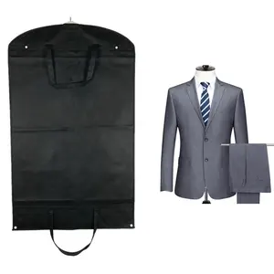 Oem Design Garment Bag Hanging Style Portable Frosted Recycled Garment Bags With Natural Printed Logo