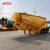 FEICHI 3 Axle Steel V Type Dry Powder Bulk Cement Tanker Semi Trailer untuk Transportasi Material Curah Konstruksi Pabrik Semen