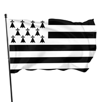 Drapeaux suspendus pour l'extérieur Gahumi 3x5Ft Polyester France Country Custom Brittany Flag