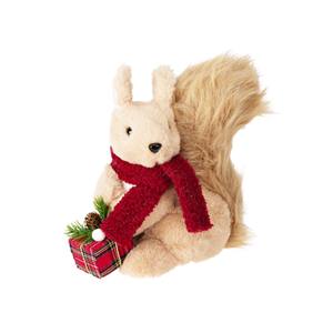 Peluche de Ardilla con Bufanda Roja y Caja de Regalo 18x11cm H 20 - Product Image 1