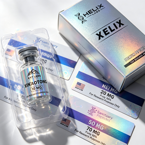 Ensemble d'emballage personnalisé écologique et étanche pour flacons de peptides 2ml 5ml 10ml, avec étiquettes, boîtes en papier, impression de logo et rouleaux d'autocollants en vinyle pour alcool - Product Image 4