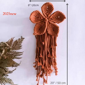 Tapiz minimalista hecho a mano de la naturaleza, colgantes de rame, diseño de arte, decoración de pared del hogar para dormitorio de entrada - Product Image 5