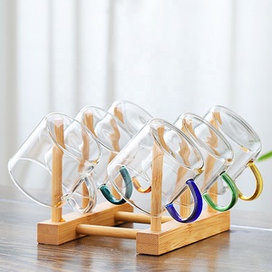 Set di 6 <span class=keywords><strong>Tazze</strong></span> Personalizzate <span class=keywords><strong>da</strong></span> 100ml, Piccole <span class=keywords><strong>Tazze</strong></span> <span class=keywords><strong>da</strong></span> Tè <span class=keywords><strong>Trasparenti</strong></span> con Manico Colorato, Tazzine <span class=keywords><strong>da</strong></span> Caffè e Acqua in Vetro - Product Image 5