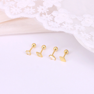 ROXI S925 Argent Sterling Tendance Ensemble de 4 Pièces Clous d'Oreilles Perforés en Spirale avec Zircon Œil de Cheval pour Fête d'Anniversaire - Product Image 4
