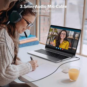 USB2.0 3.5mm nam-nam Adapter chuyển đổi Hifi Stereo âm thanh Microphone PVC lá cho iphone máy tính xách tay máy tính bảng xe tai nghe loa - Product Image 3