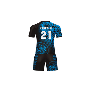Maillots de rugby pour hommes en polyester respirant 100% personnalisés en gros, ensemble de maillots de sport bleus avec impression par sublimation - Product Image 3