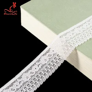 Cheerslife Best Selling Tricot 3.6Cm Wide Nylon Spandex Guipure Garniture Stretch Soft Lace Trim Trimming