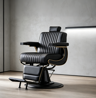 Chaise de barbier moderne de haute qualité, hydraulique, inclinable, noire, pour salon de coiffure, chaise de barbier professionnelle