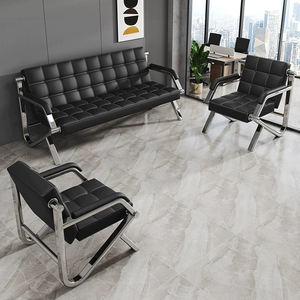Sofá de Lujo Moderno Zxm S, Diseño Superior para Oficina, 3 Conjuntos de Sillas de Espera Negras - Product Image 5